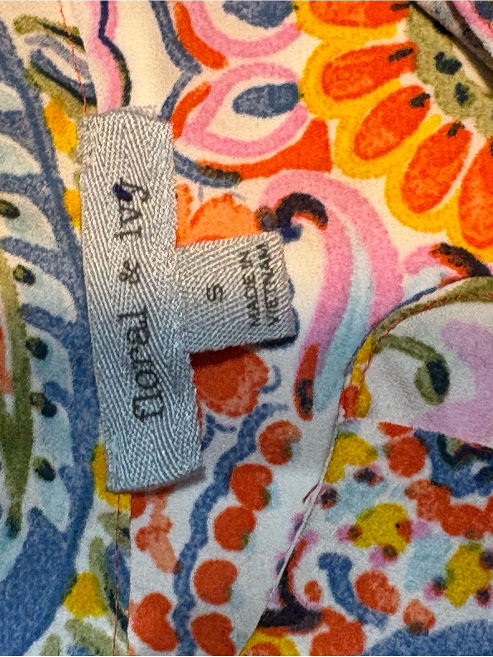 a Floral & Ivy Multicolor Paisley Print Tie-Waist Blouse small - Picture 12 of 14